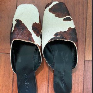 Cow print flats
